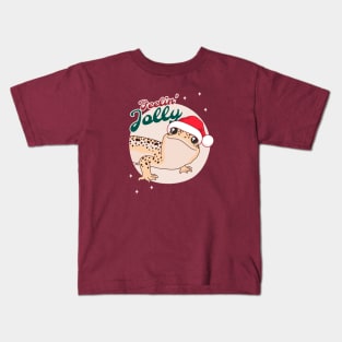 Mack Snow Leopard Gecko, Christmas Edition! Feelin Jolly! Green BG Kids T-Shirt